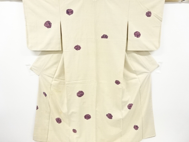 アンティーク　抽象模様手織り紬着物